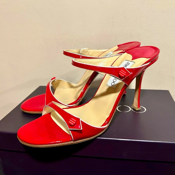 Jimmy Choo Patent Leather Candy Apple Red heels - Picture 4 of 7